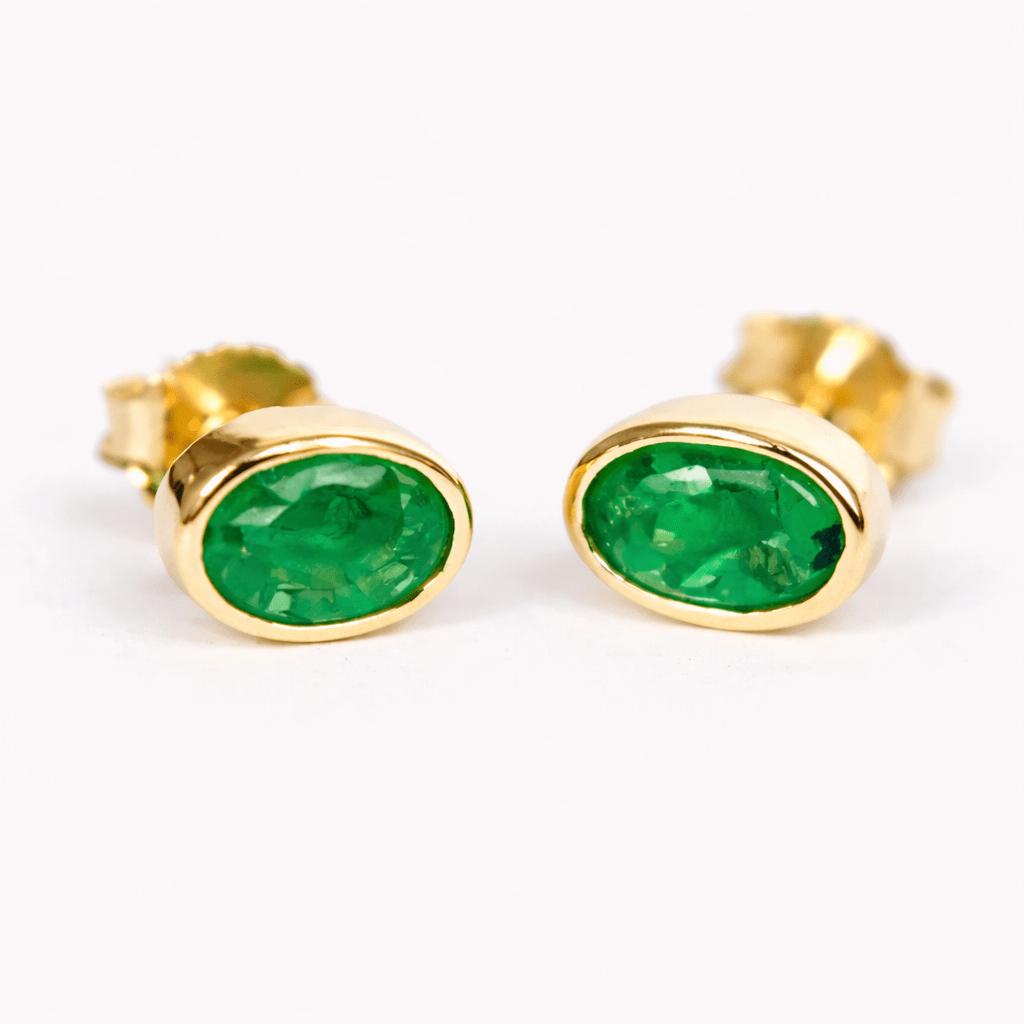 Emerald Gold Earrings Nina - SOVATS