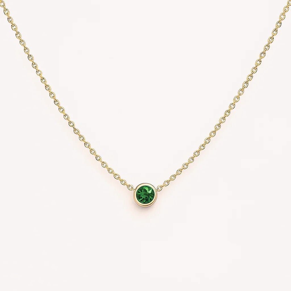 Emerald Solitaire Necklace Eldora - SOVATS
