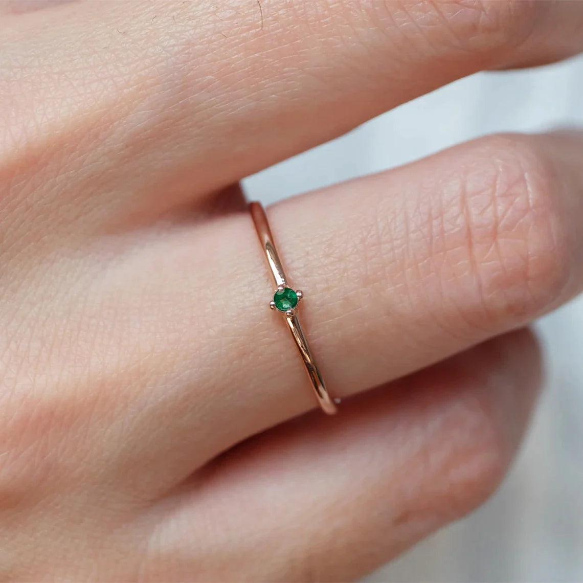 Emerald Solitaire Ring Eva - SOVATS