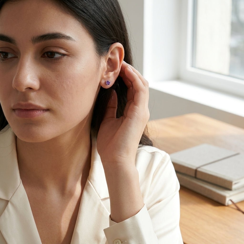 February's Birthstone Earrings Sanaz - SOVATS