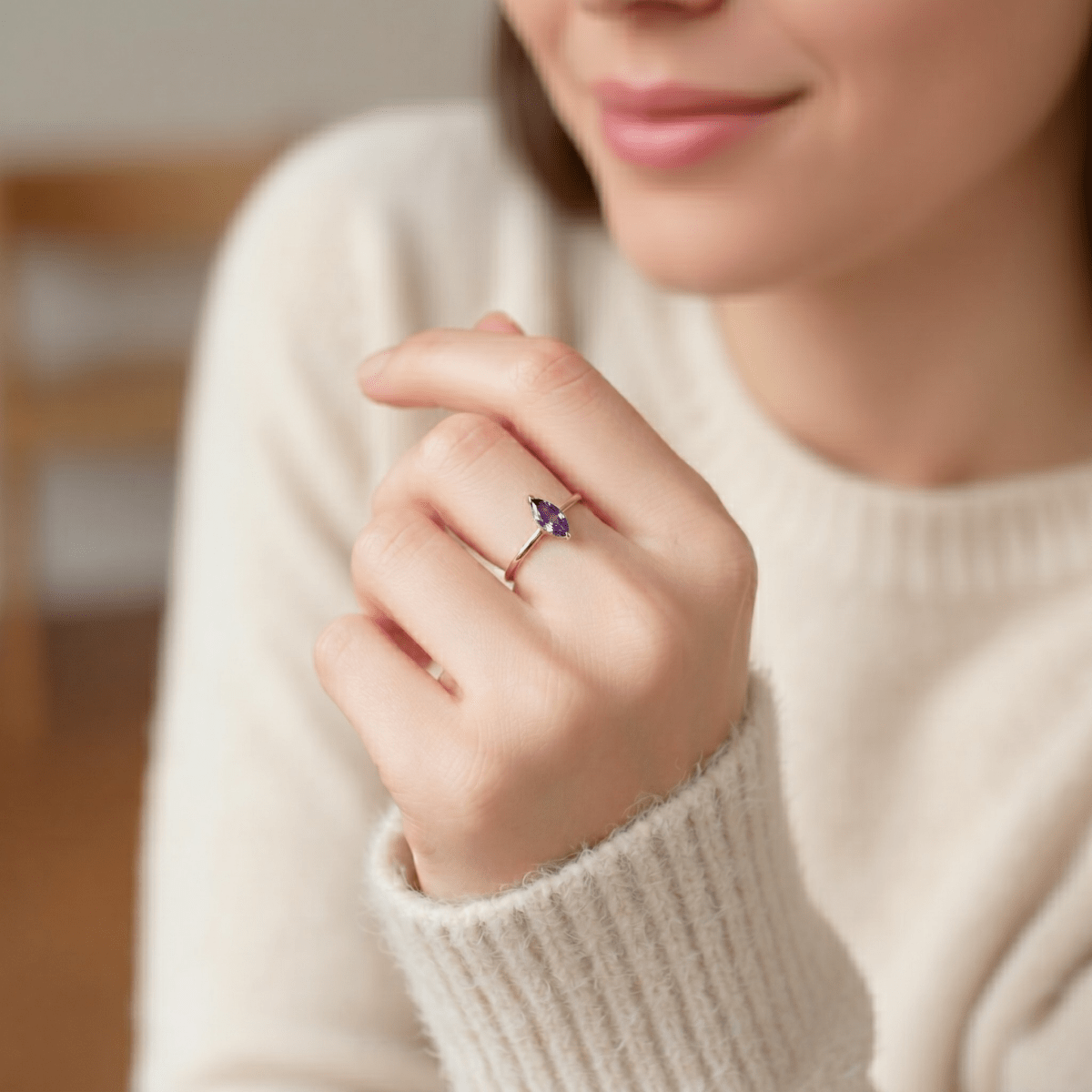 February's Birthstone Ring Sana - SOVATS