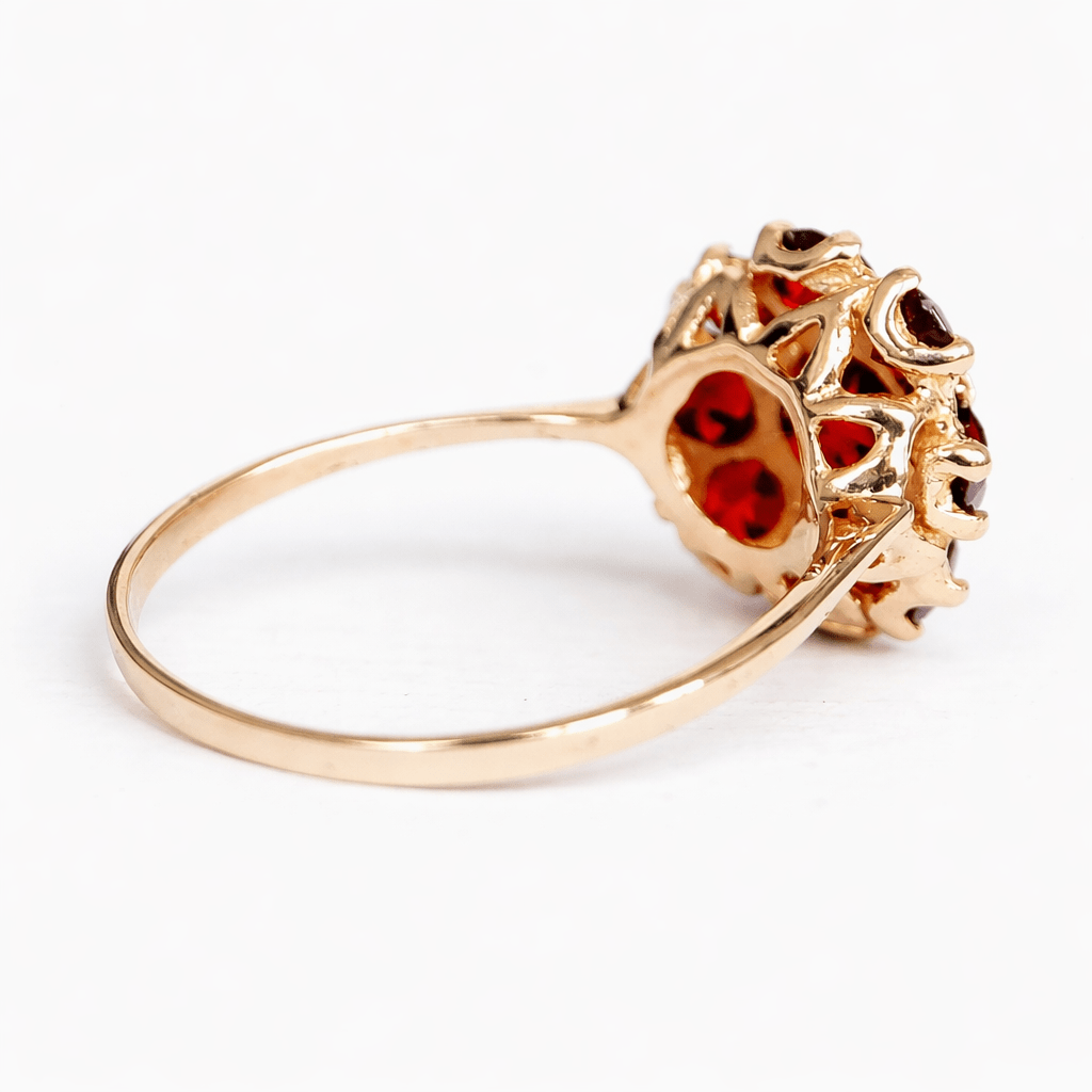 Garnet Cluster Gold Ring Greta - SOVATS