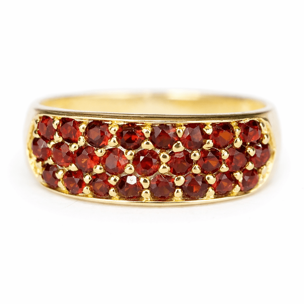 Garnet Cluster Gold Ring Juno - SOVATS