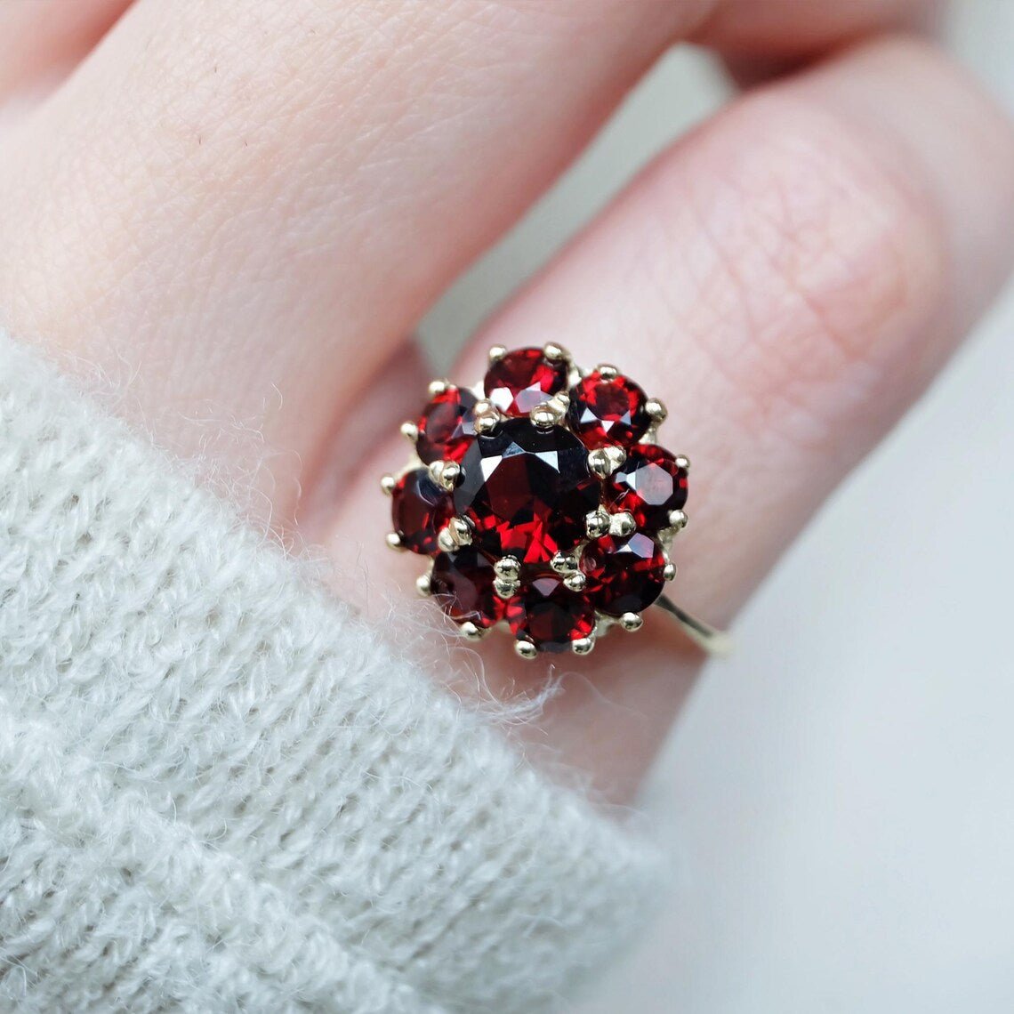 Garnet Cluster Ring Greta - SOVATS