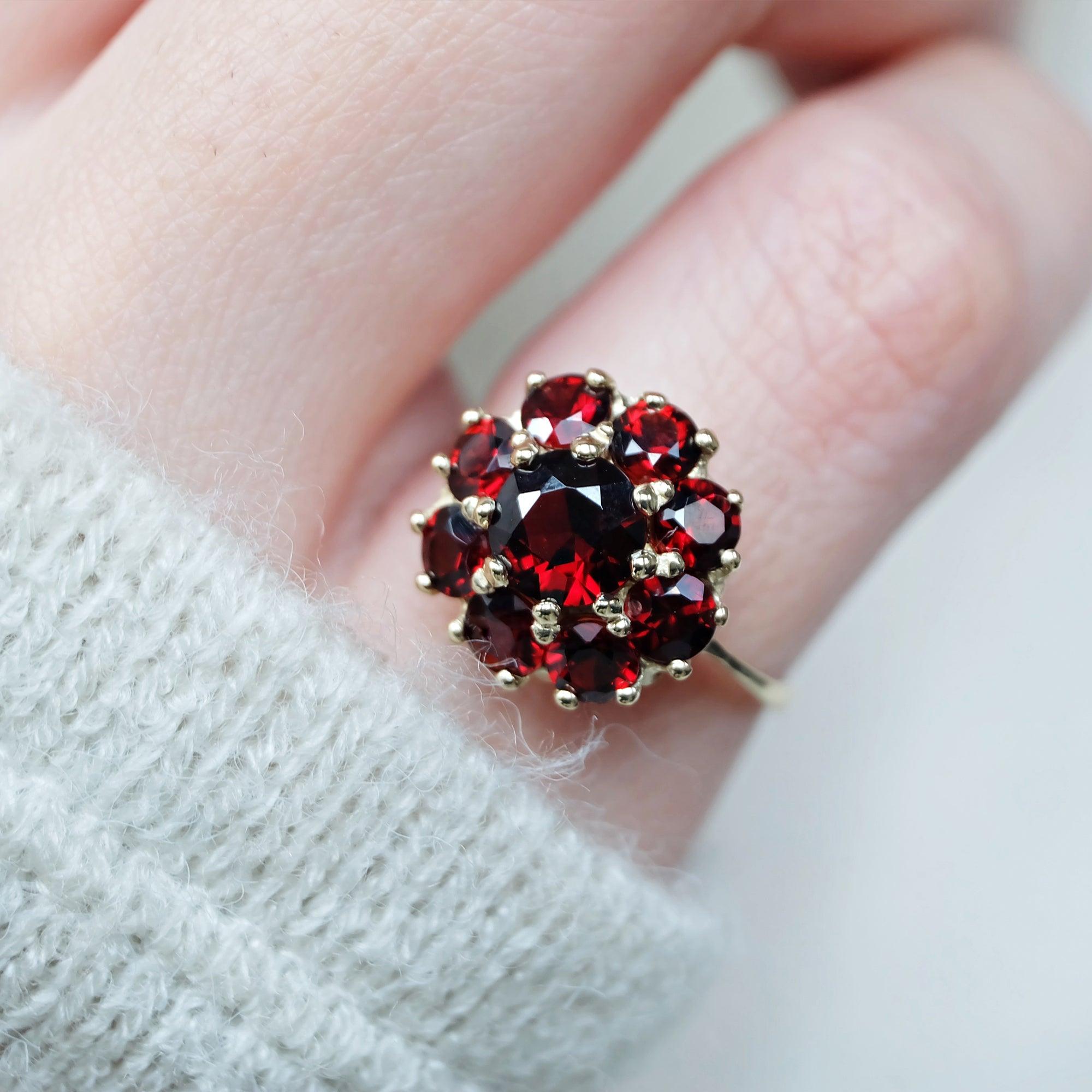 Garnet Cluster Ring Greta - SOVATS
