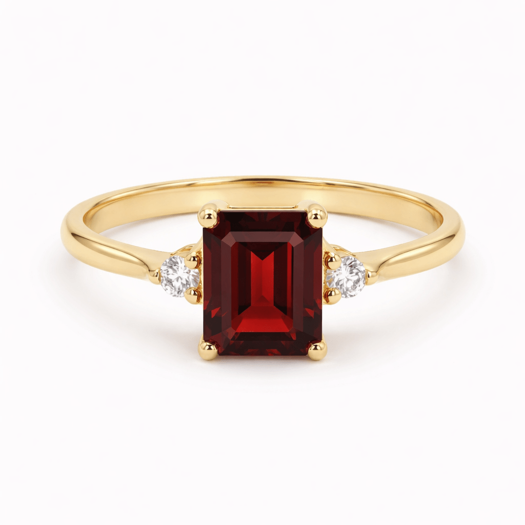 Garnet Diamond Gold Ring Jirina - SOVATS