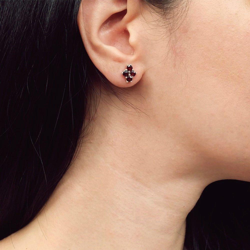 Garnet Earrings Afisa - SOVATS