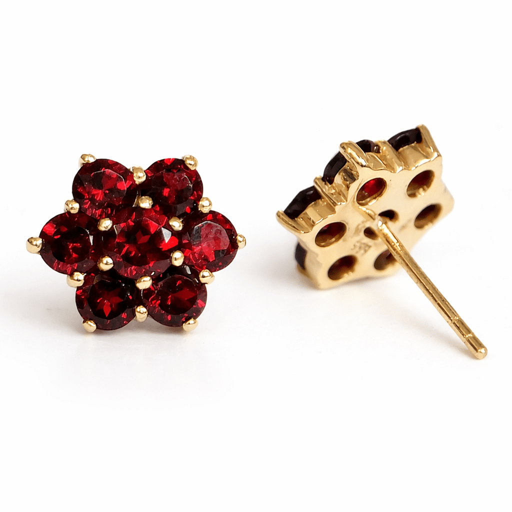 Garnet Gold Earrings Aurea - SOVATS