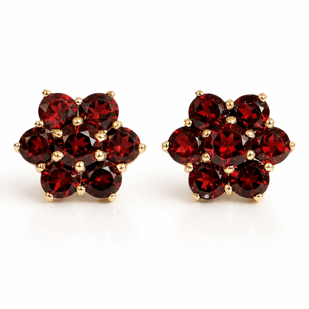 Garnet Gold Earrings Aurea - SOVATS