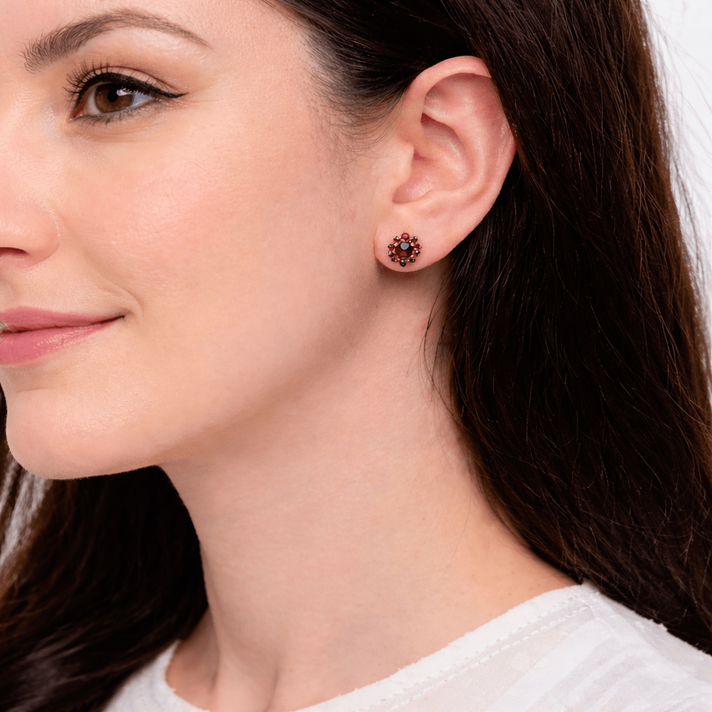 Garnet Gold Earrings Belma - SOVATS
