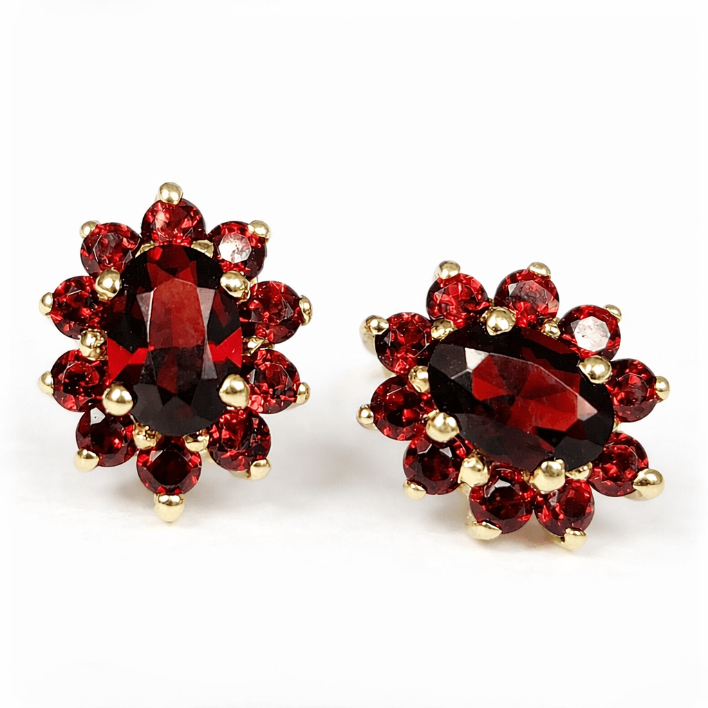 Garnet Gold Earrings Belma - SOVATS