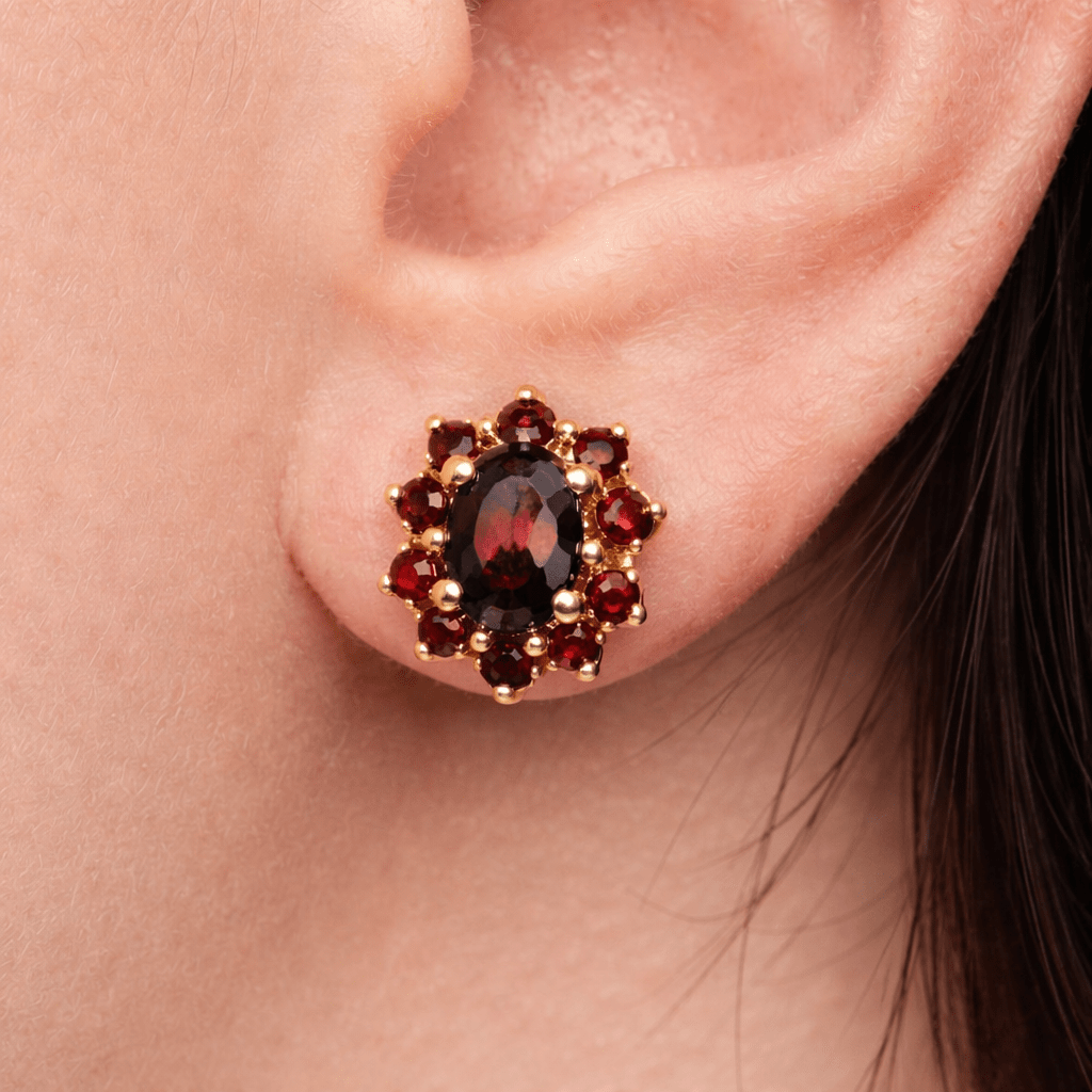 Garnet Gold Earrings Belma - SOVATS