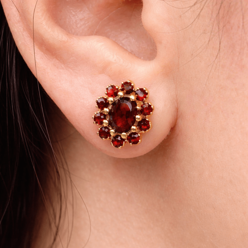 Garnet Gold Earrings Fenna - SOVATS
