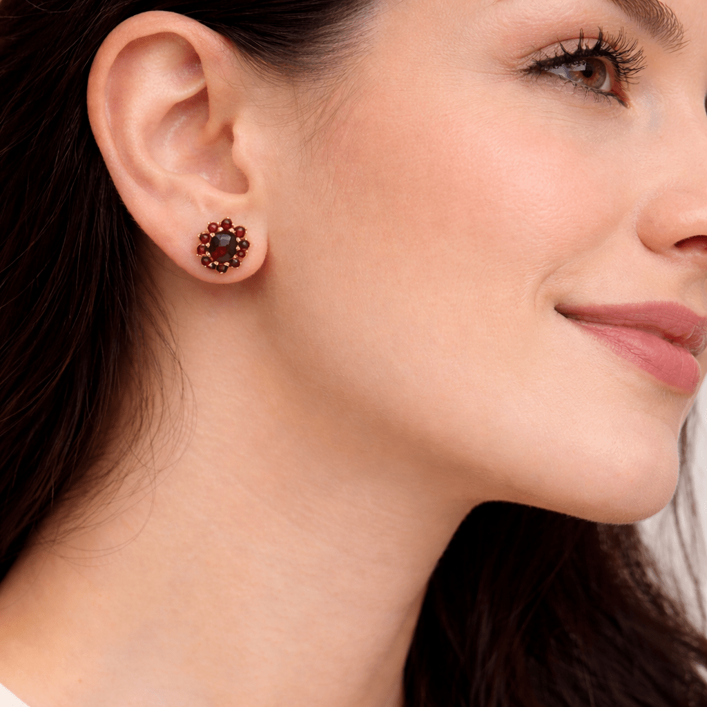 Garnet Gold Earrings Fenna - SOVATS