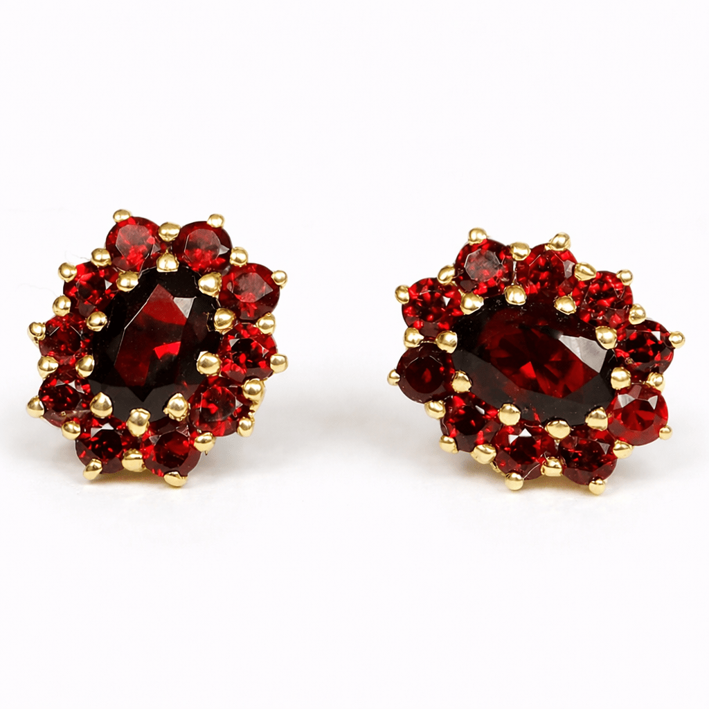 Garnet Gold Earrings Fenna - SOVATS