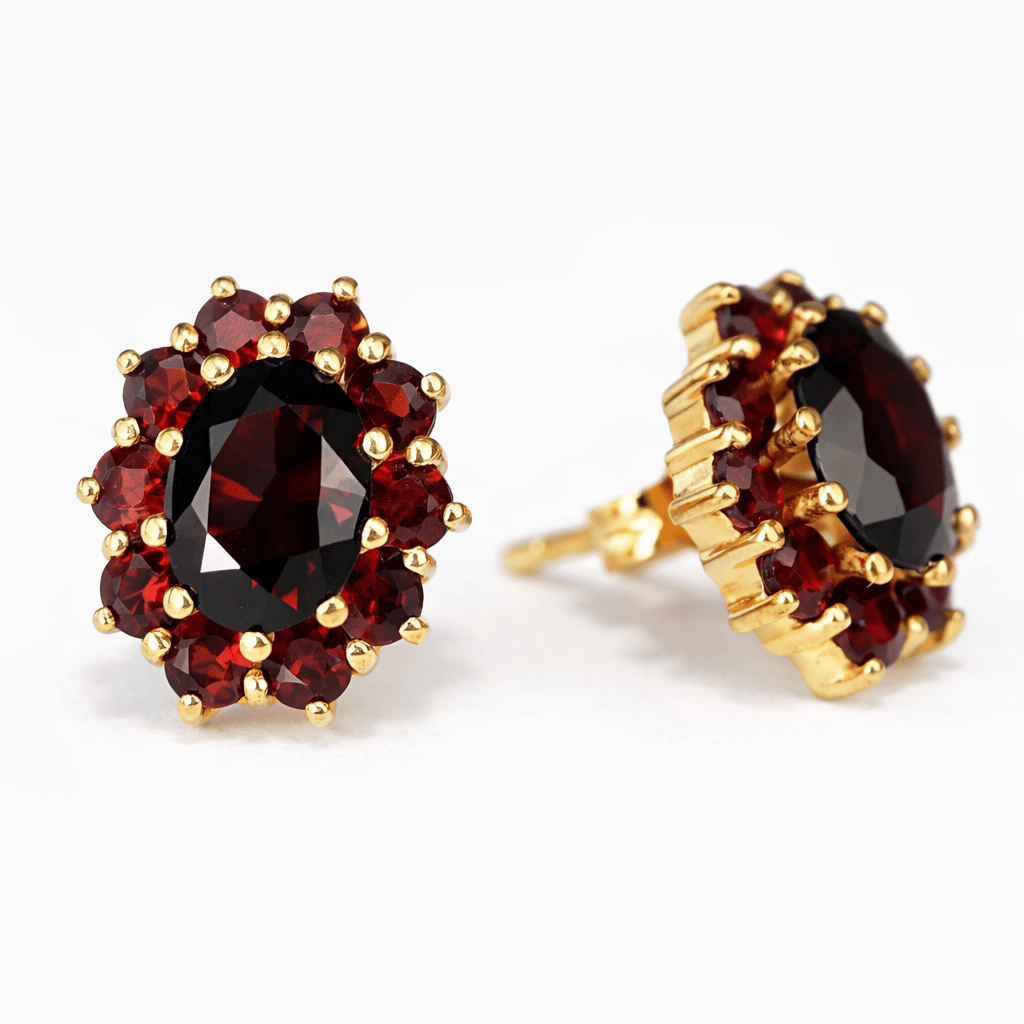 Garnet Gold Earrings Karin - SOVATS
