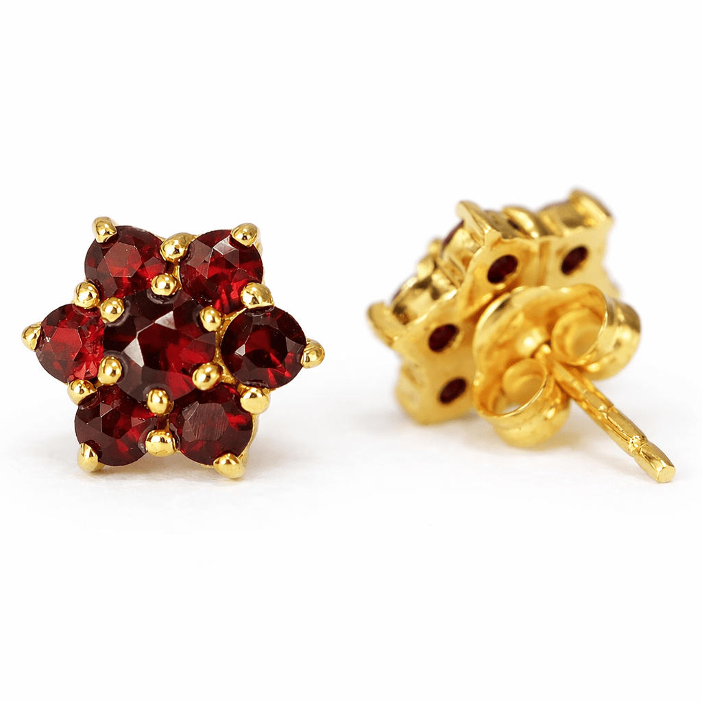 Garnet Gold Earrings Milo - SOVATS
