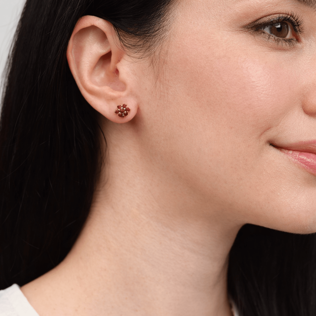 Garnet Gold Earrings Milo - SOVATS