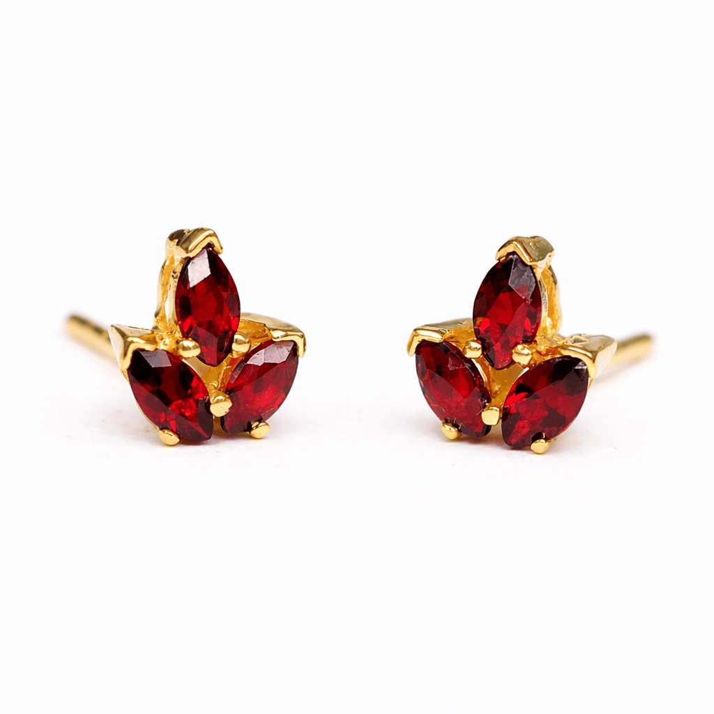 Garnet Gold Earrings Sara - SOVATS