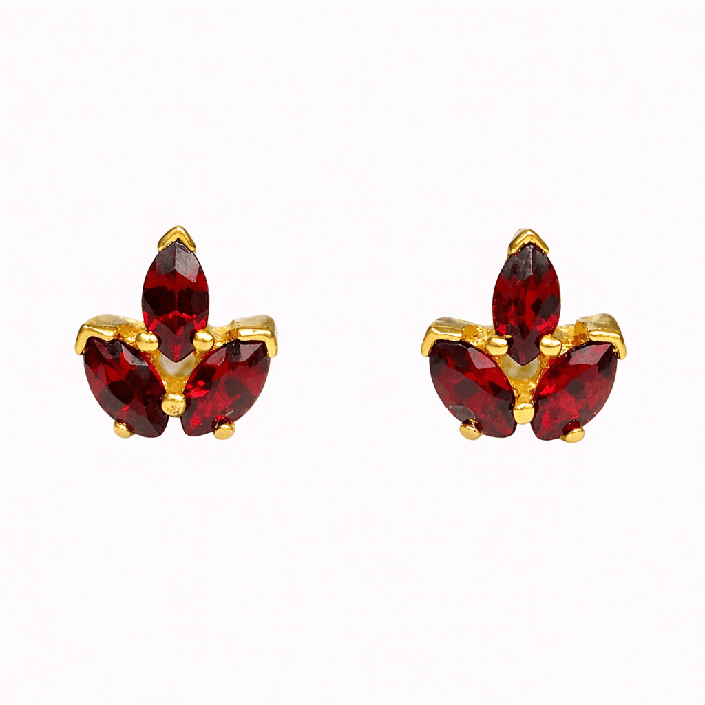Garnet Gold Earrings Sara - SOVATS