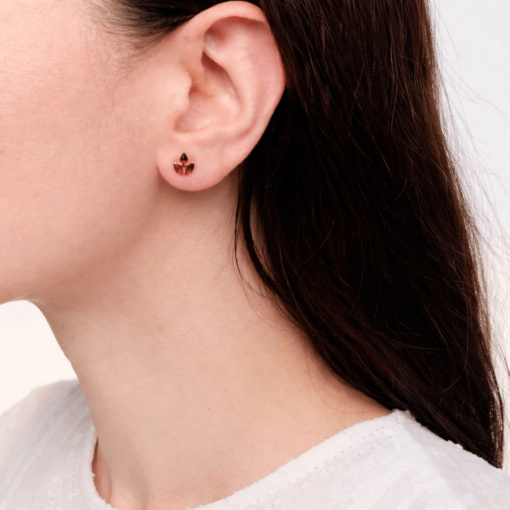 Garnet Gold Earrings Sara - SOVATS