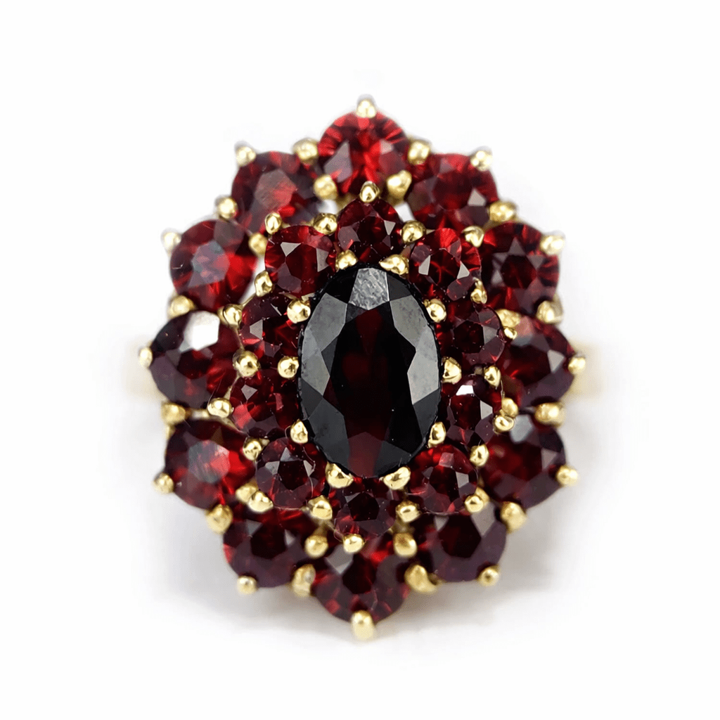 Garnet Gold Ring Ece - SOVATS