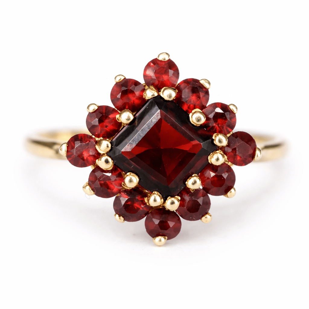Garnet Gold Ring Hajar - SOVATS