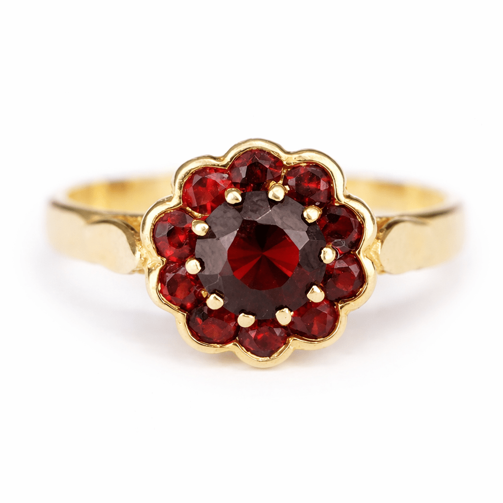 Garnet Gold Ring Lita - SOVATS