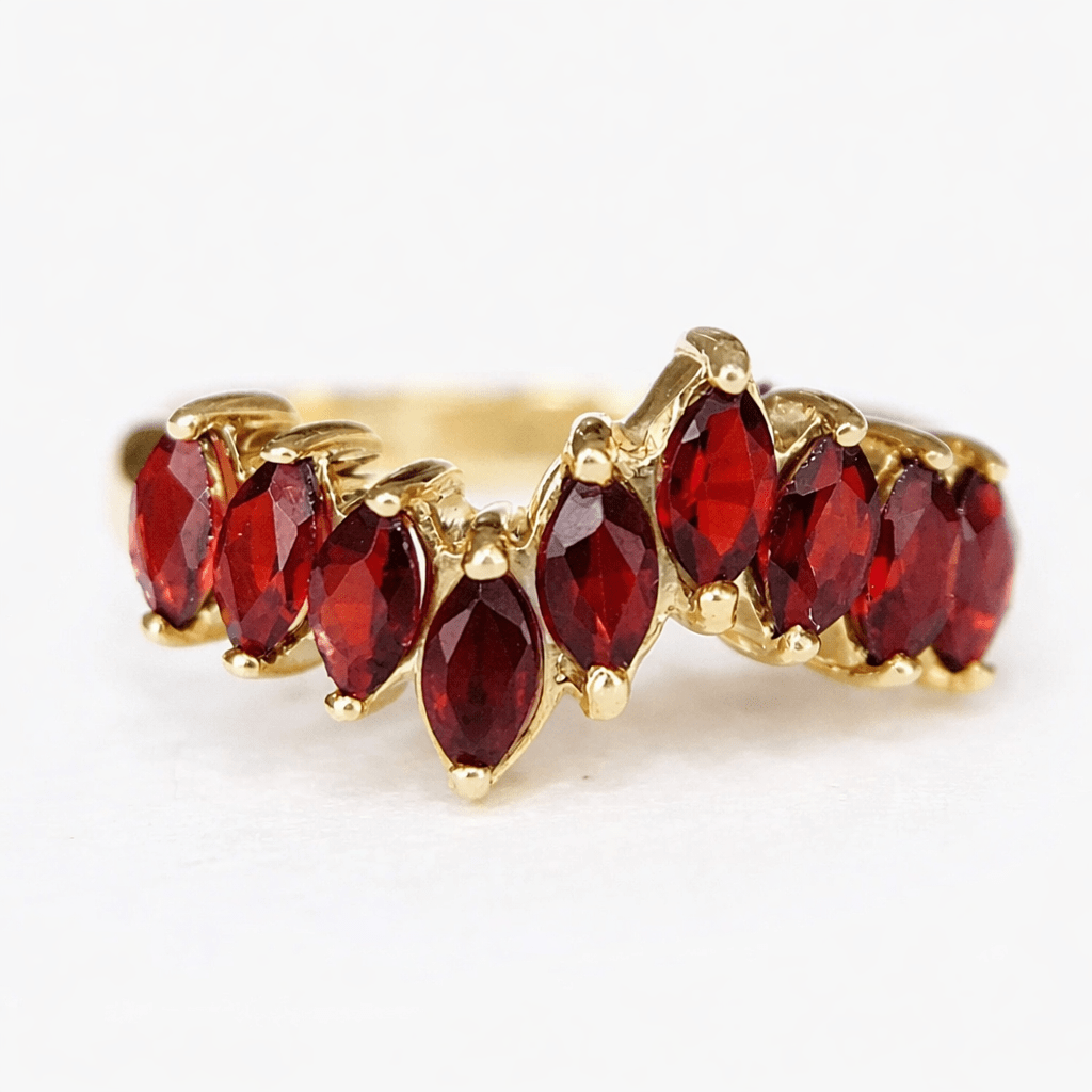 Garnet Gold Ring Nogi - SOVATS