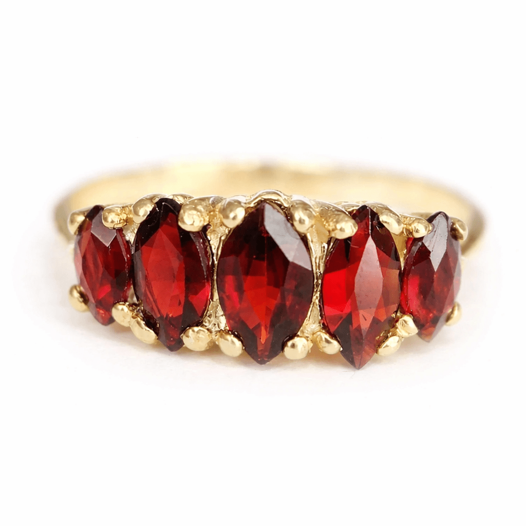 Garnet Gold Ring Saija - SOVATS
