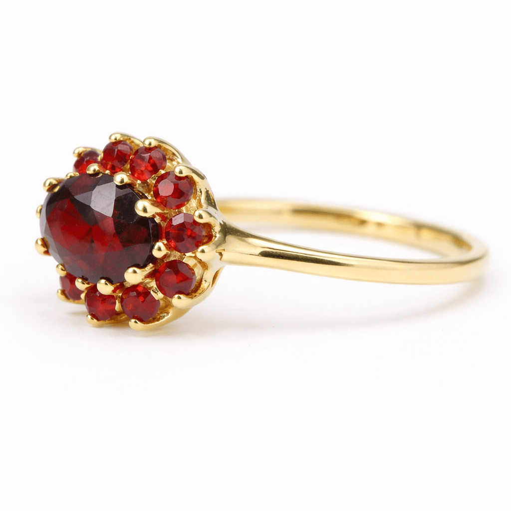 Garnet Gold Ring Shari - SOVATS