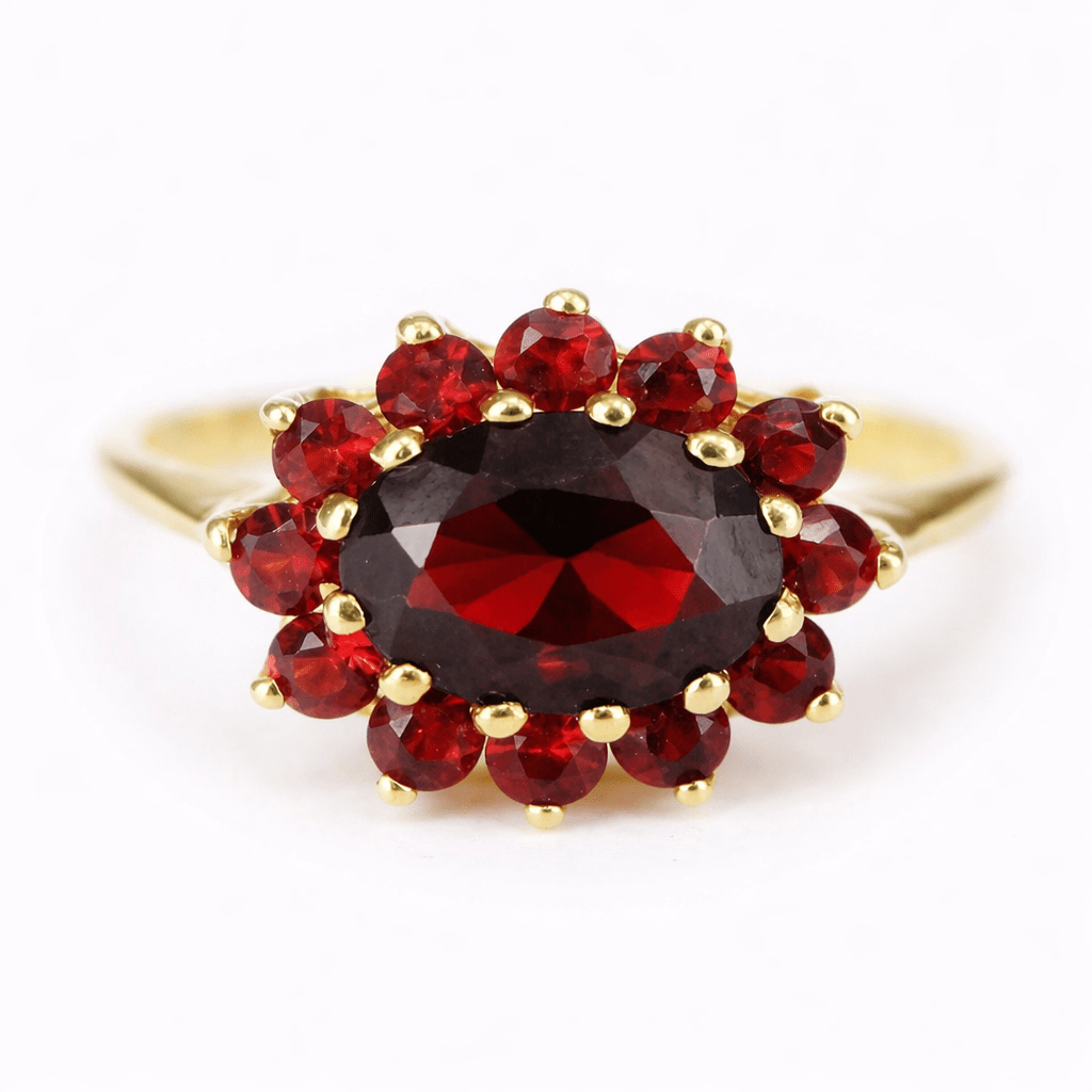 Garnet Gold Ring Shari - SOVATS