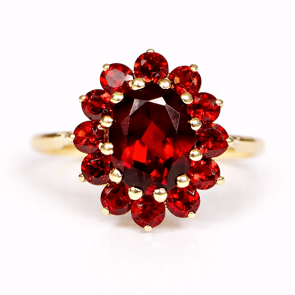 Garnet Gold Ring Vasilia - SOVATS