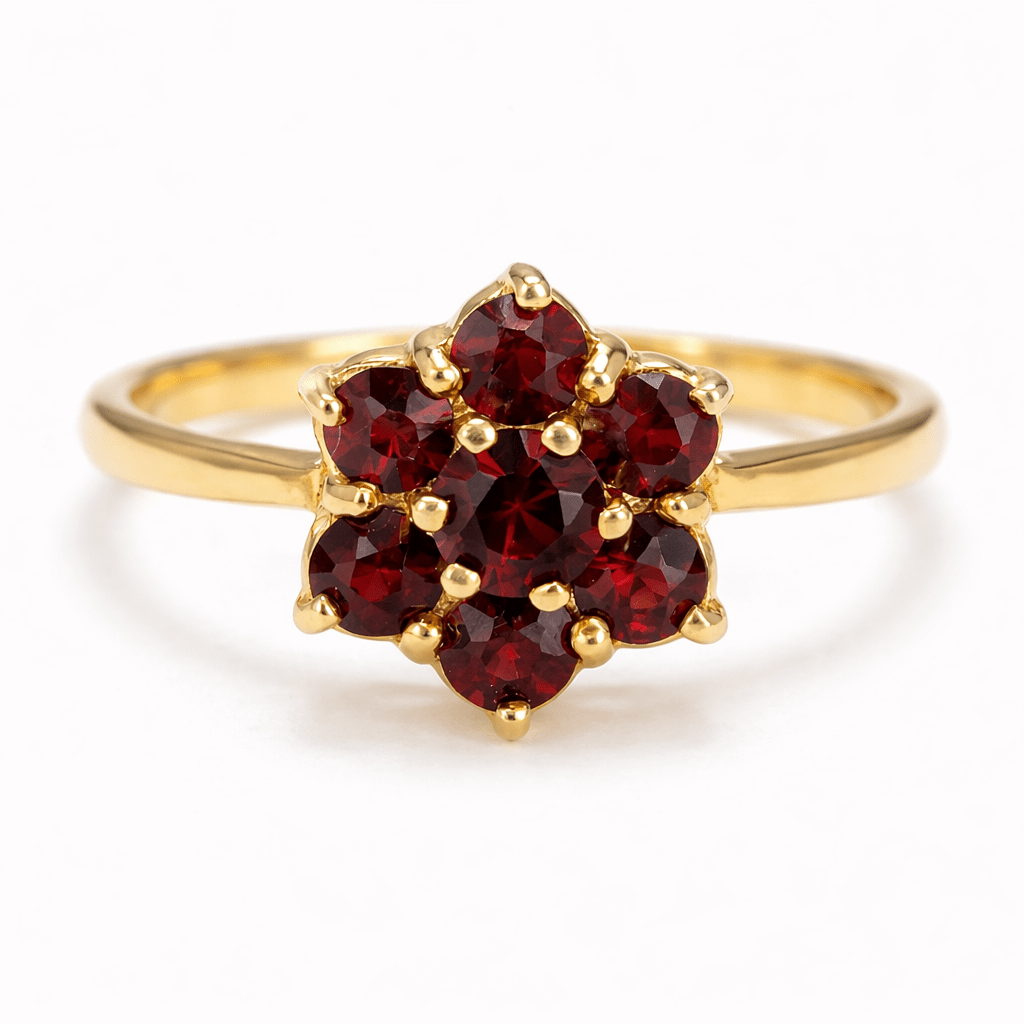 Garnet Gold Ring Vihar - SOVATS