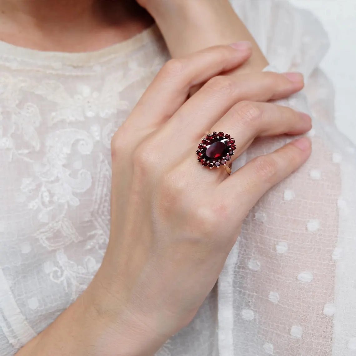 Garnet Ring Alina - SOVATS