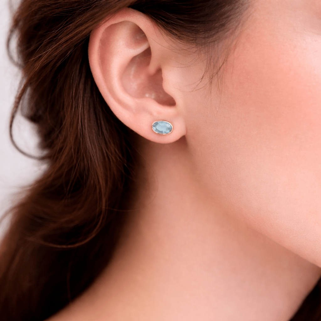 Gift Aquamarine Gold Earrings Nina - SOVATS