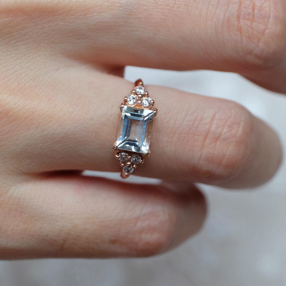 Gift Aquamarine Ring Fabiola - SOVATS
