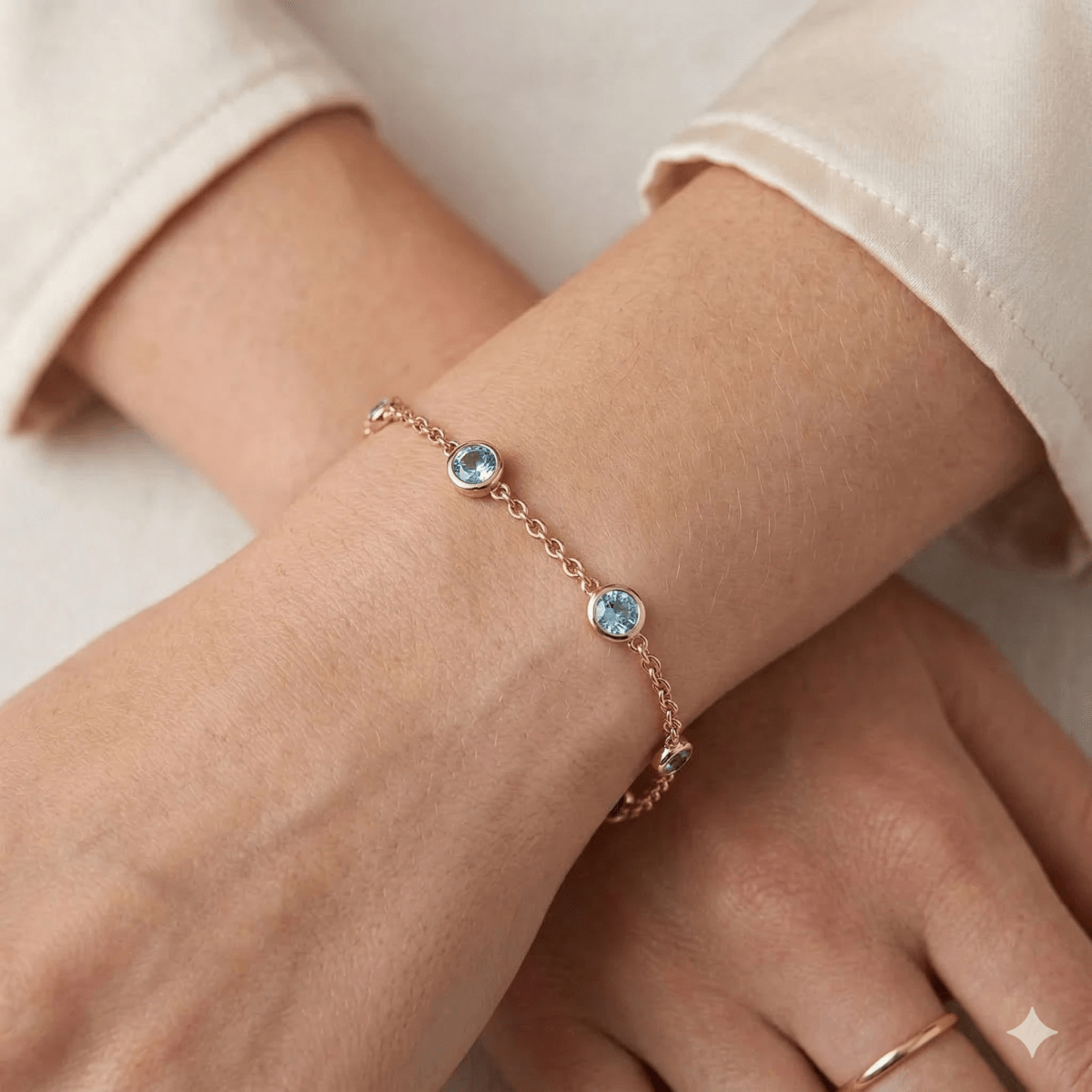 Gift Blue Topaz Gold Bracelet Priti - SOVATS