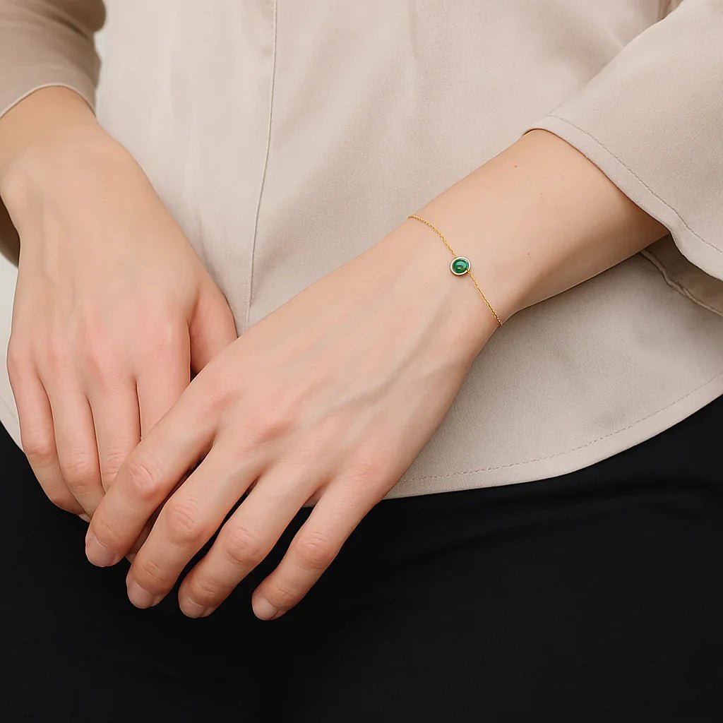 Gift Emerald Solitaire Bracelet Melora - SOVATS
