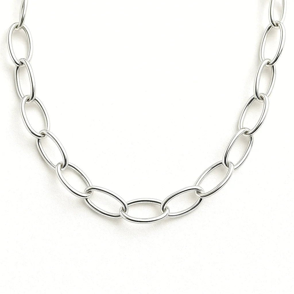 Gift Large Oval Link Necklace Parisa - SOVATS