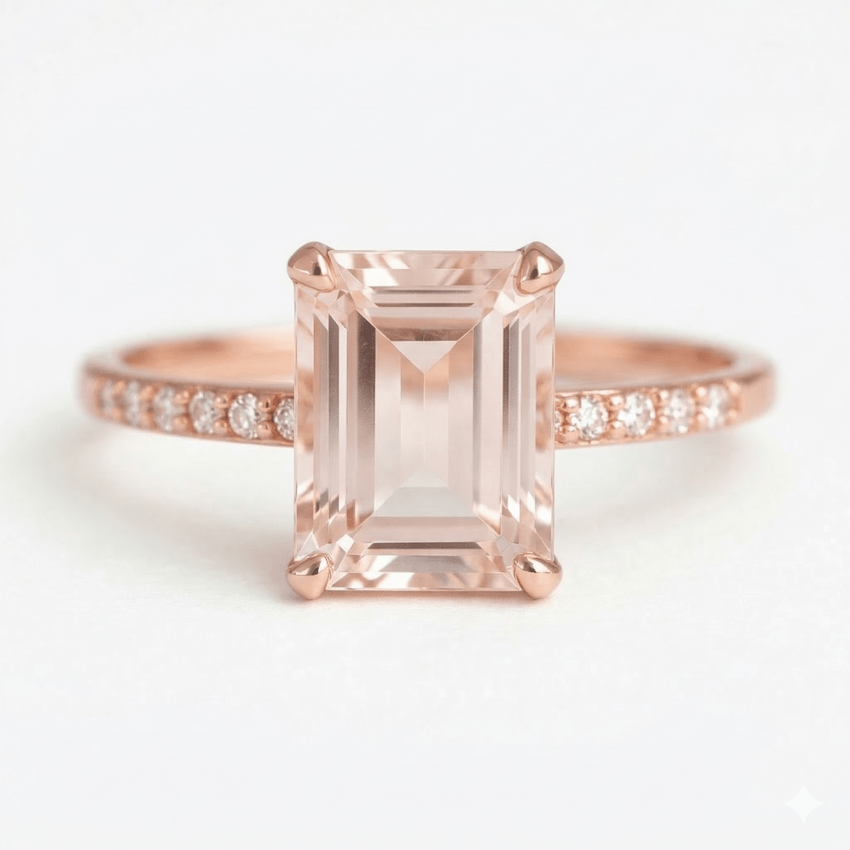 Gift Morganite Diamond Gold Ring Ramla - SOVATS