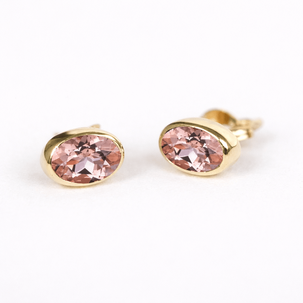 Gift Morganite Gold Earrings Nina - SOVATS