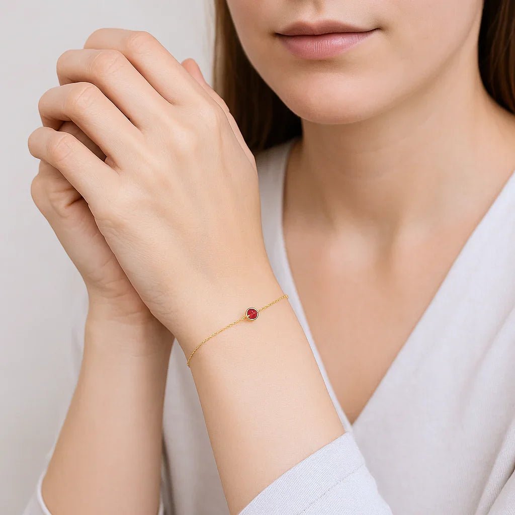 Gift Ruby Solitaire Bracelet Melora - SOVATS