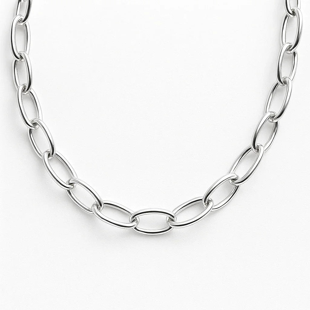 Gift Small Oval Link Necklace Parisa - SOVATS
