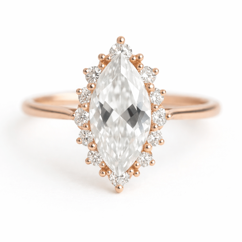 Gift White Topaz Diamond Gold Ring Nafiri - SOVATS