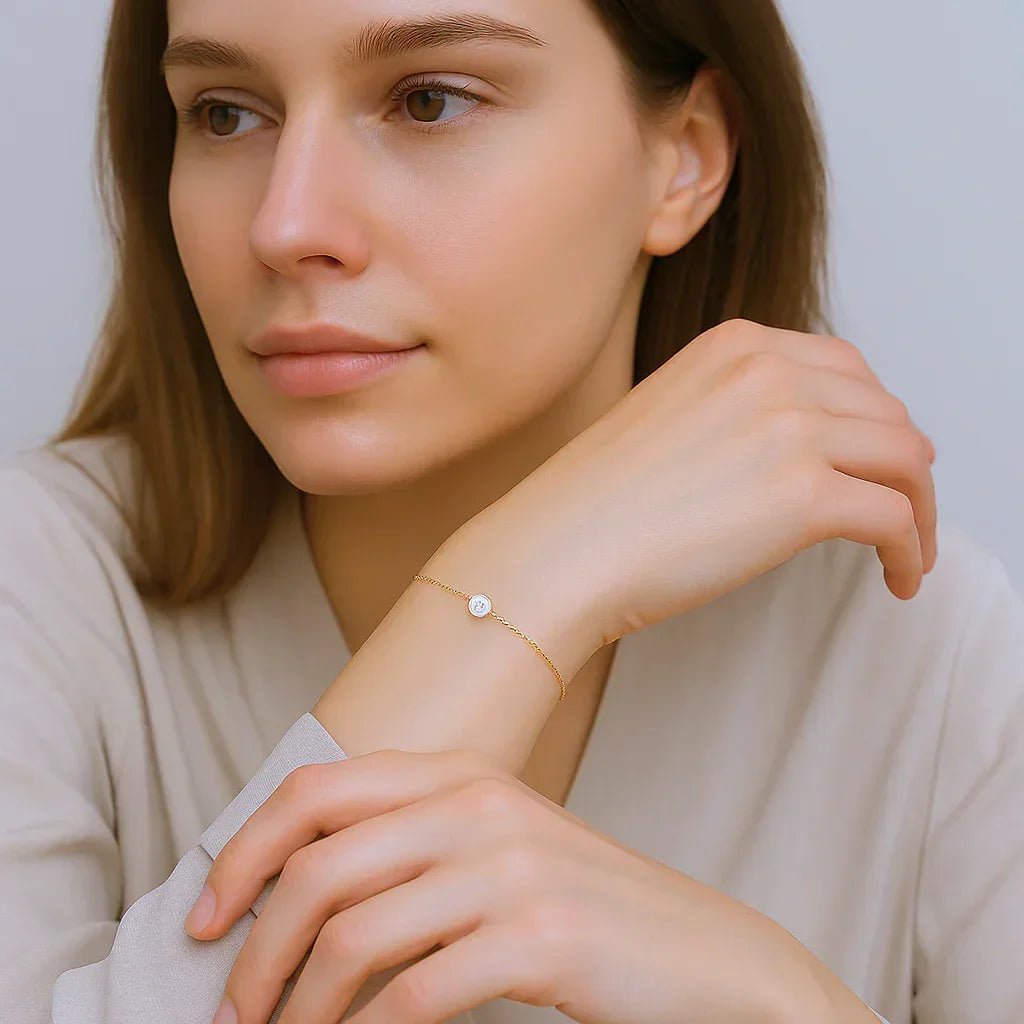 Gift White Topaz Solitaire Bracelet Melora - SOVATS