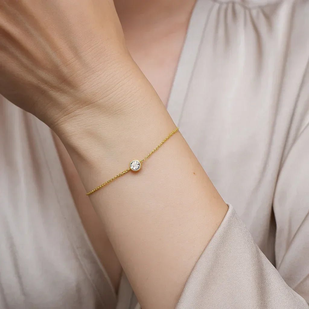 Gift White Topaz Solitaire Bracelet Melora - SOVATS