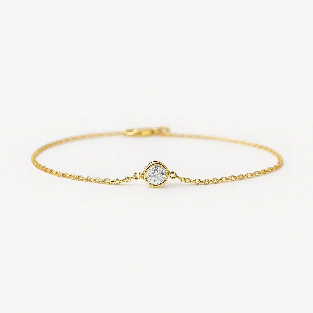 Gift White Topaz Solitaire Bracelet Melora - SOVATS