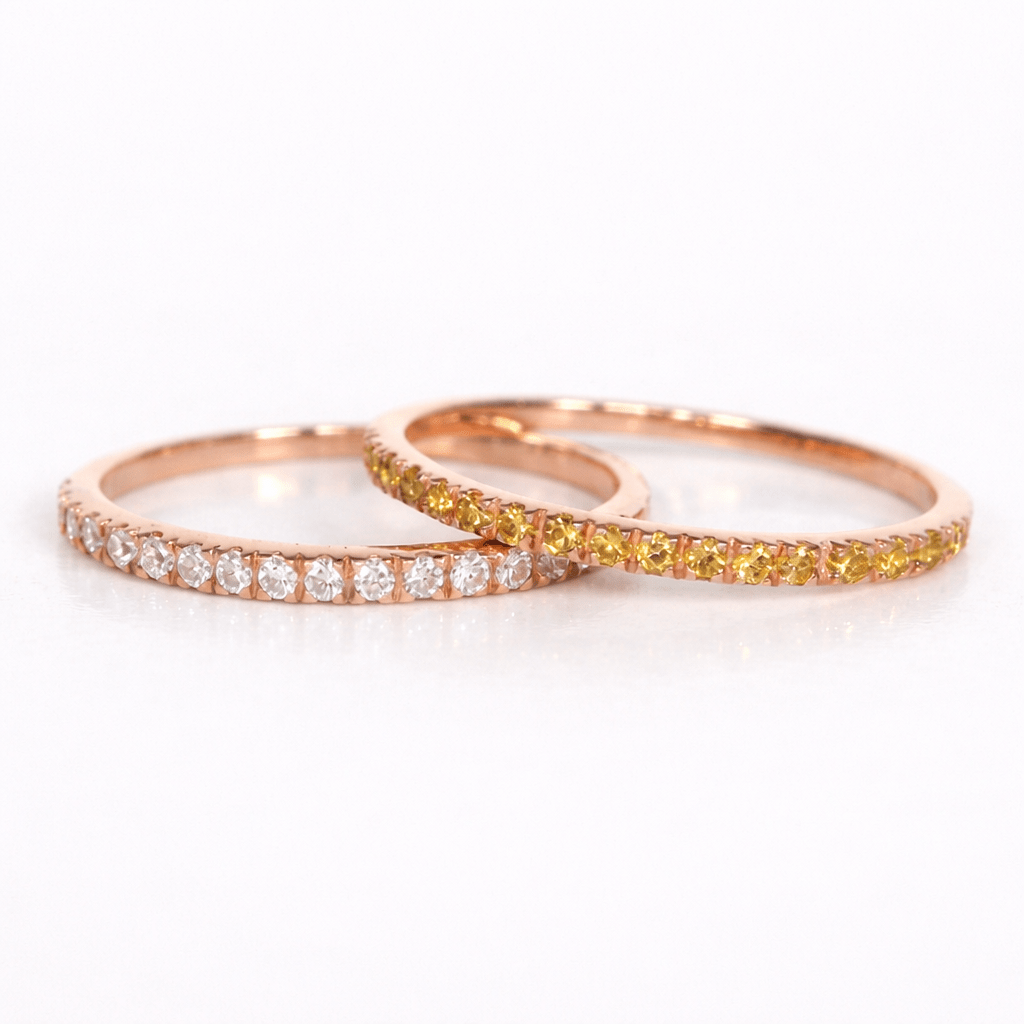 Gift Yellow Diamond Half Eternity Gold Ring Maryam - SOVATS