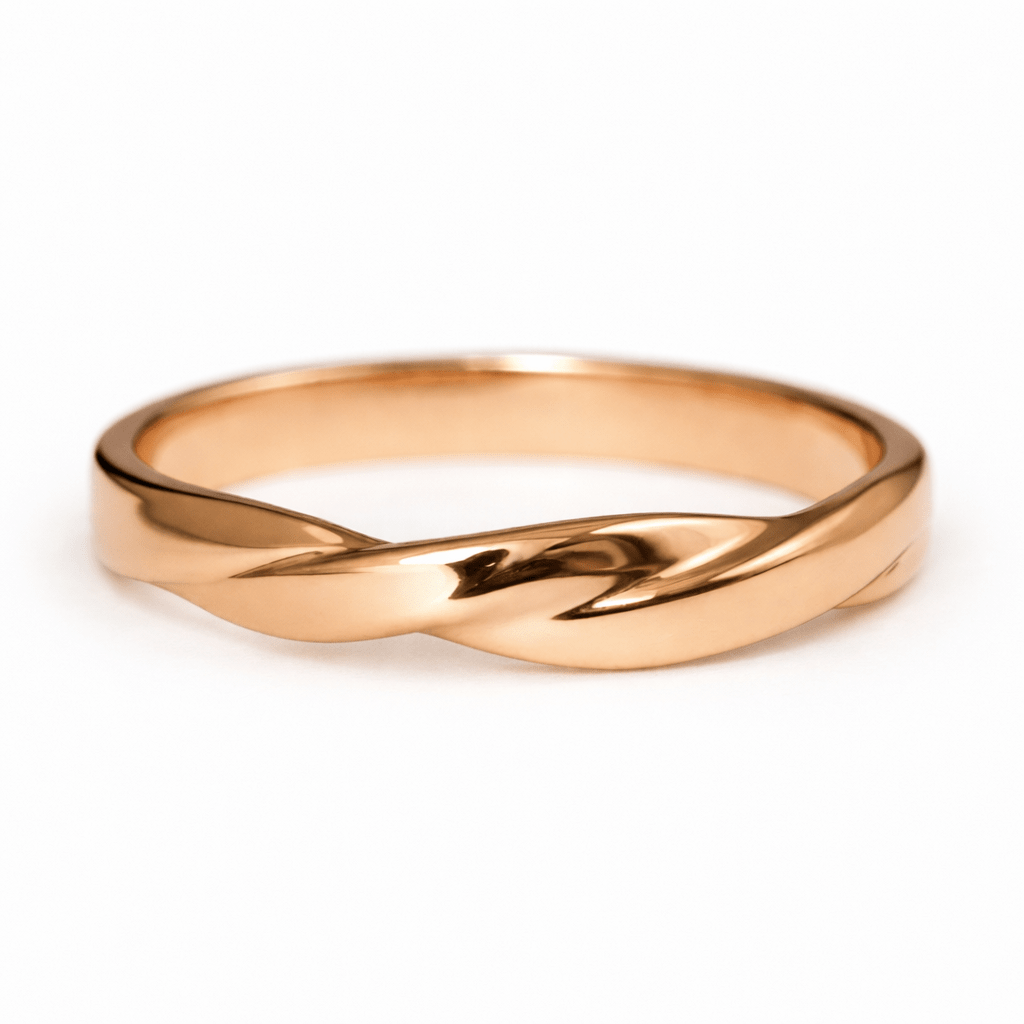 Gold Twist Band Ring Lidia - SOVATS